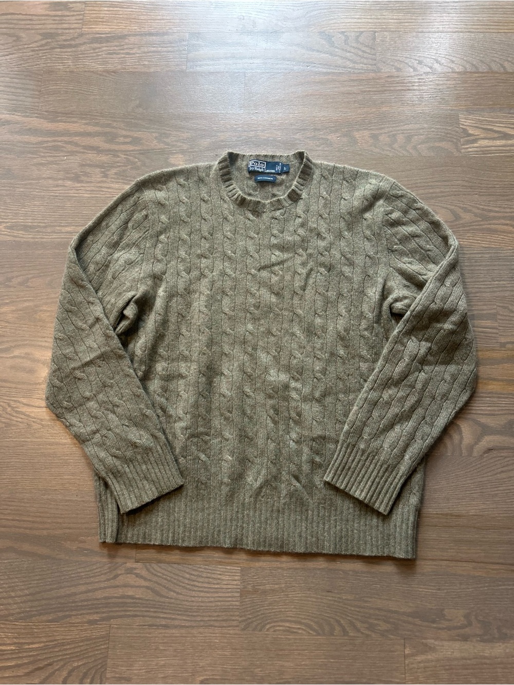 Ralph Lauren Polo 100% Cashmere Cable knit sweater size L